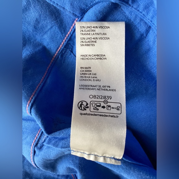 Anthropologie COLETTE Full-Length Linen Pants Maeve NEW 28 Blue - Picture 15 of 16